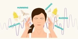 Tinnitus disorder a ringing sound in the ear hearing loss wave level anxiety test assist exam inner exposure problem circulatory nerves hair cell canal Earwax
