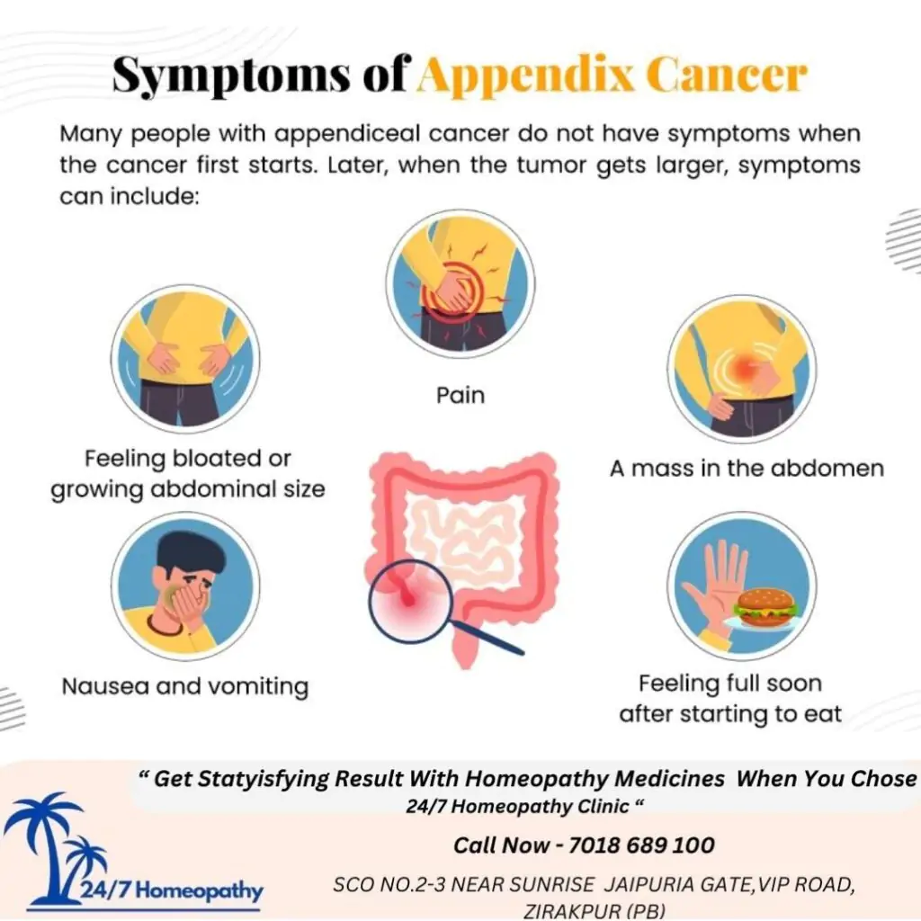 APPENDIX CANCER symptom and homeopathy treatment in zirakpur