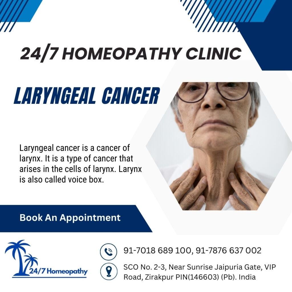 LARYNGEAL CANCER SYMPTOMS and homeopathy treatment in zirakpur
