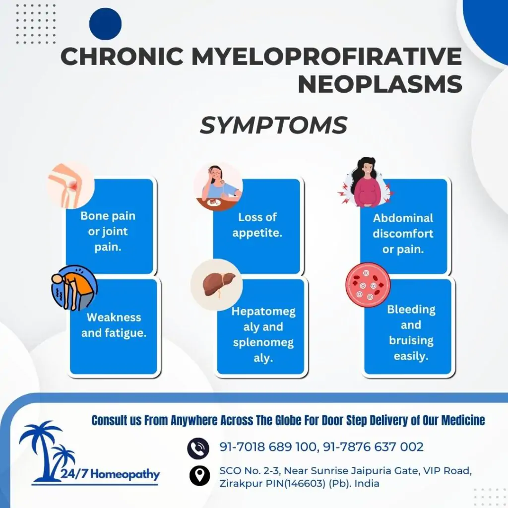MYELOPROFIRATIVE NEOPLASMS spmptoms and HOMOEOPATHIC TREATMENT